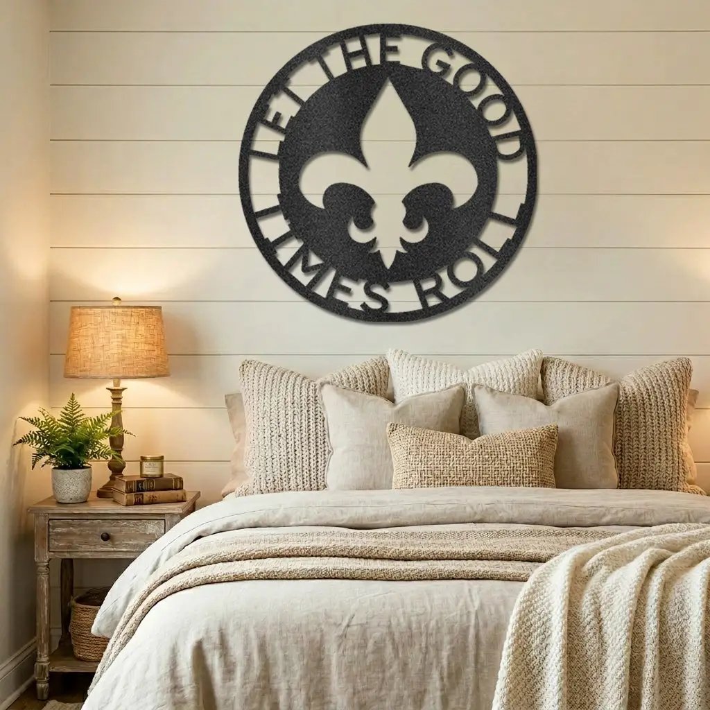 Personalized Fleur de Lis Metal Wall Art | Custom Family Name Sign | French Country Wall Decor | Made in USA
