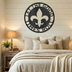 Personalized Fleur de Lis Metal Wall Art | Custom Family Name Sign | French Country Wall Decor | Made in USA