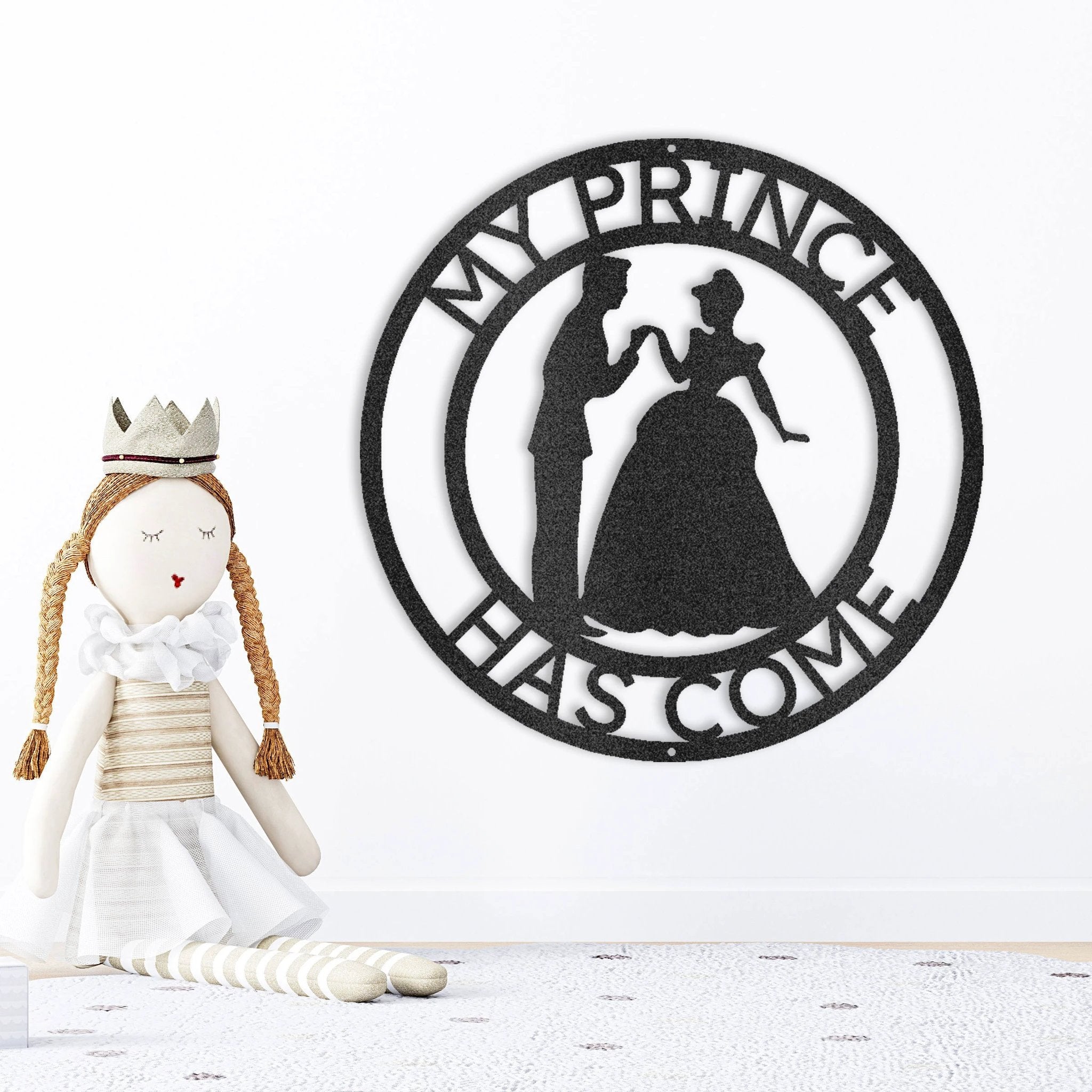 Personalized Prince and Princess Metal Wall Art Sign – Custom Couple Name Sign – Romantic Steel Wall Decor – Wedding Anniversary Gift