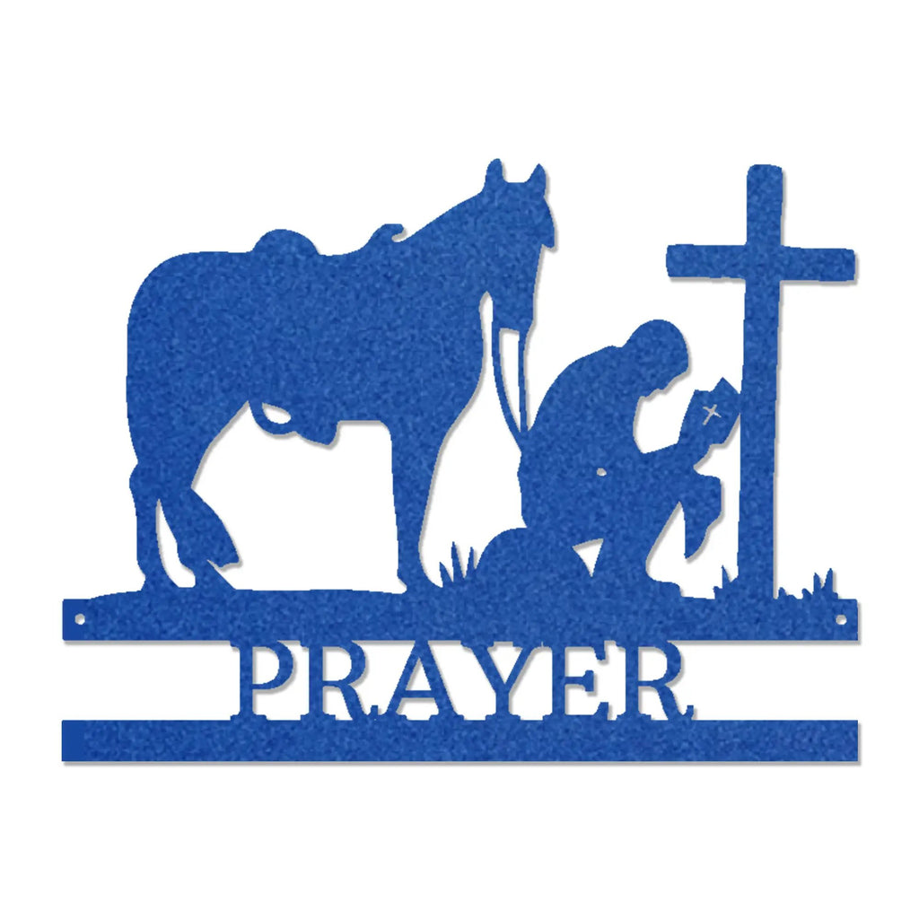 Kneeling Cowboy Monogram - Steel Sign