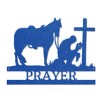 Kneeling Cowboy Monogram - Steel Sign