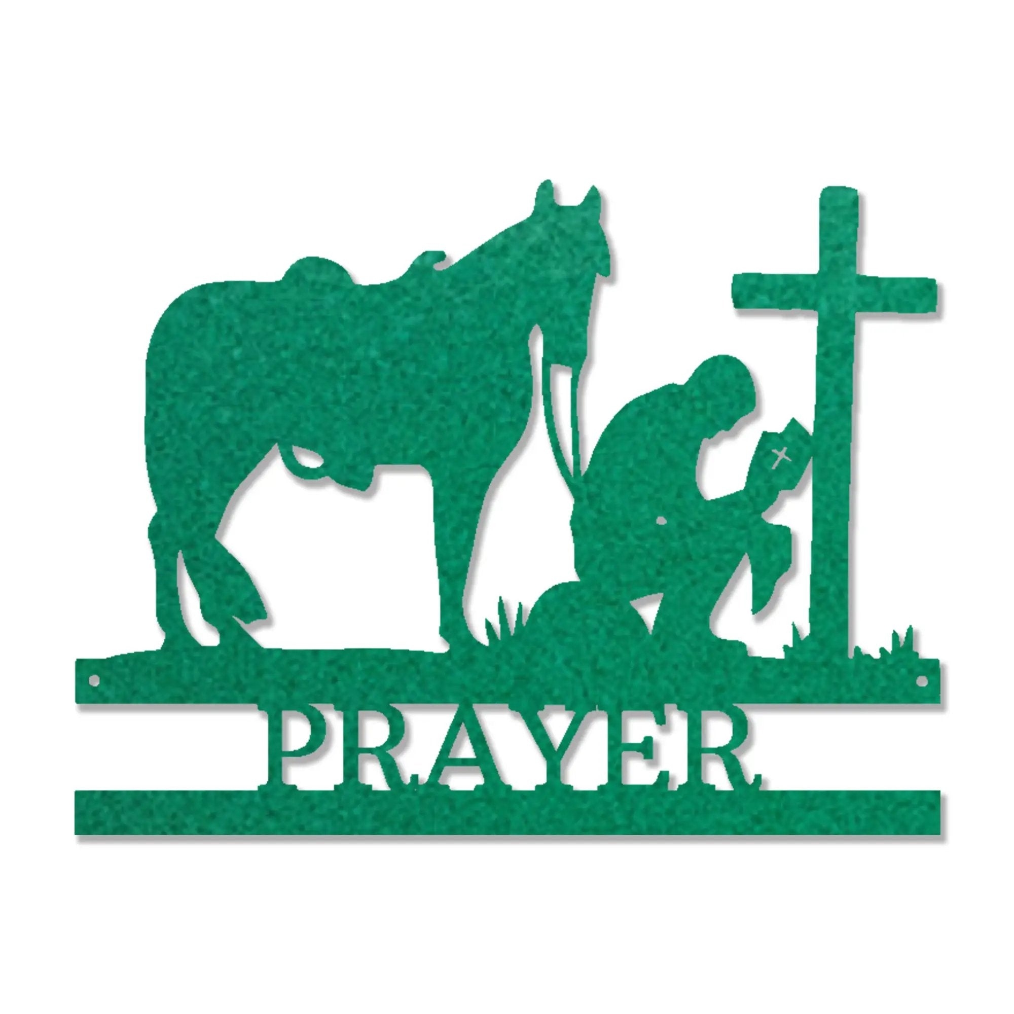 Kneeling Cowboy Monogram - Steel Sign
