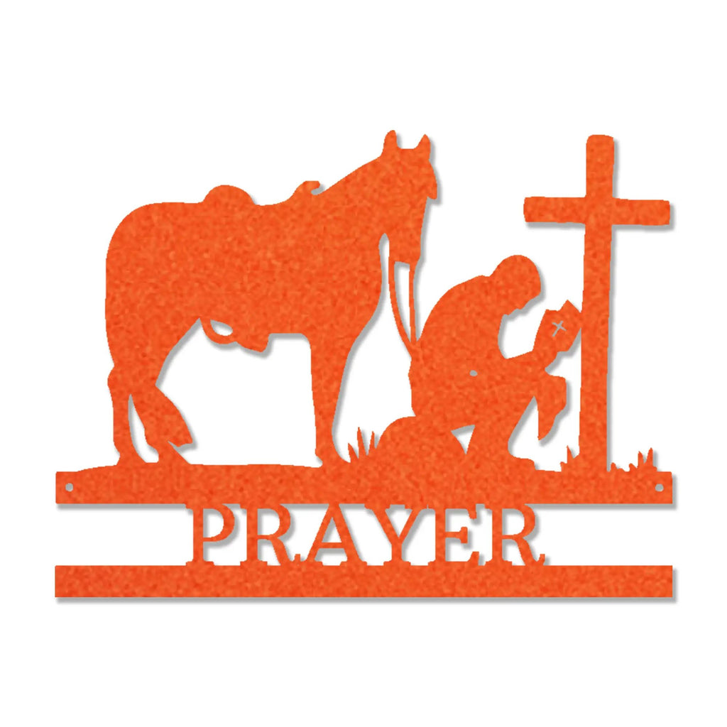 Kneeling Cowboy Monogram - Steel Sign