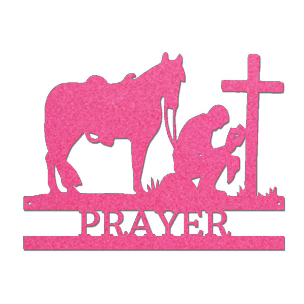 Kneeling Cowboy Monogram - Steel Sign