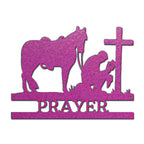 Kneeling Cowboy Monogram - Steel Sign