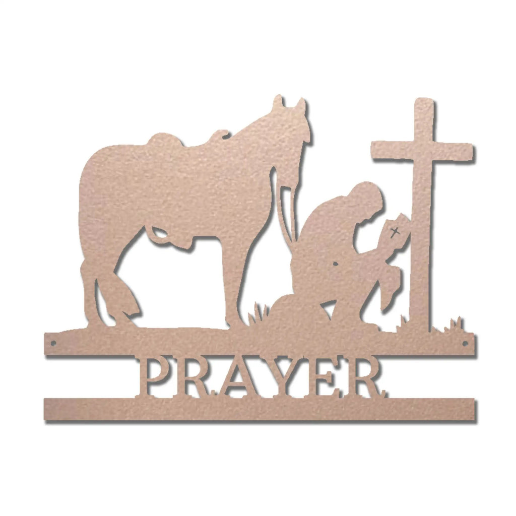 Kneeling Cowboy Monogram - Steel Sign