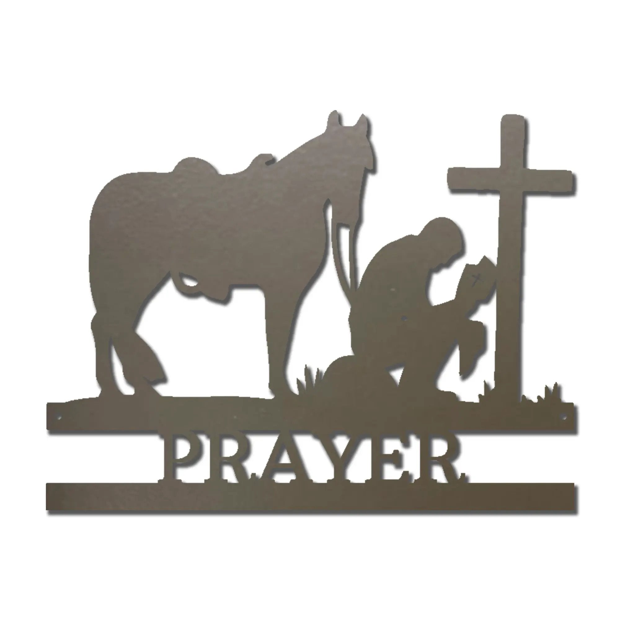 Kneeling Cowboy Monogram - Steel Sign