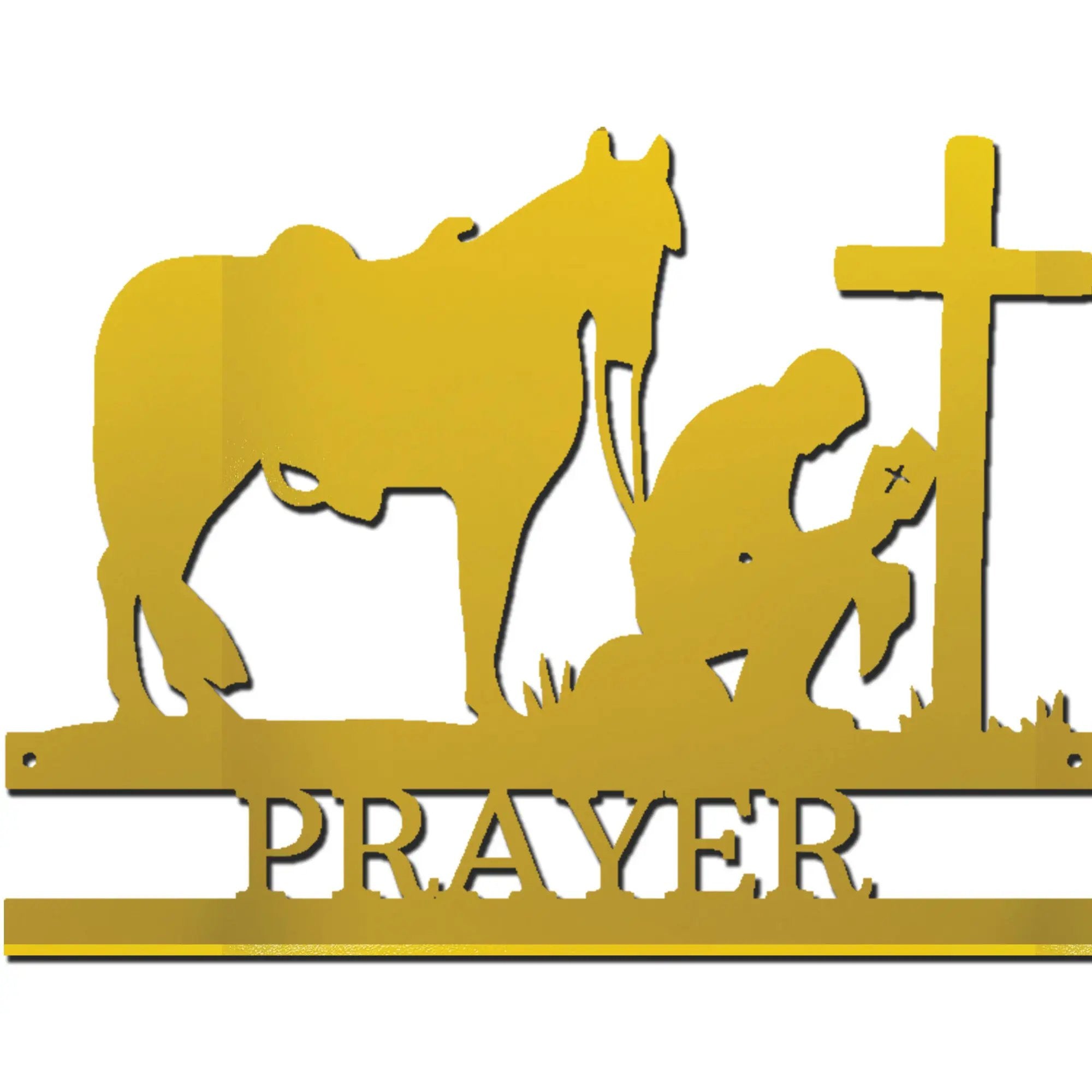 Kneeling Cowboy Monogram - Steel Sign