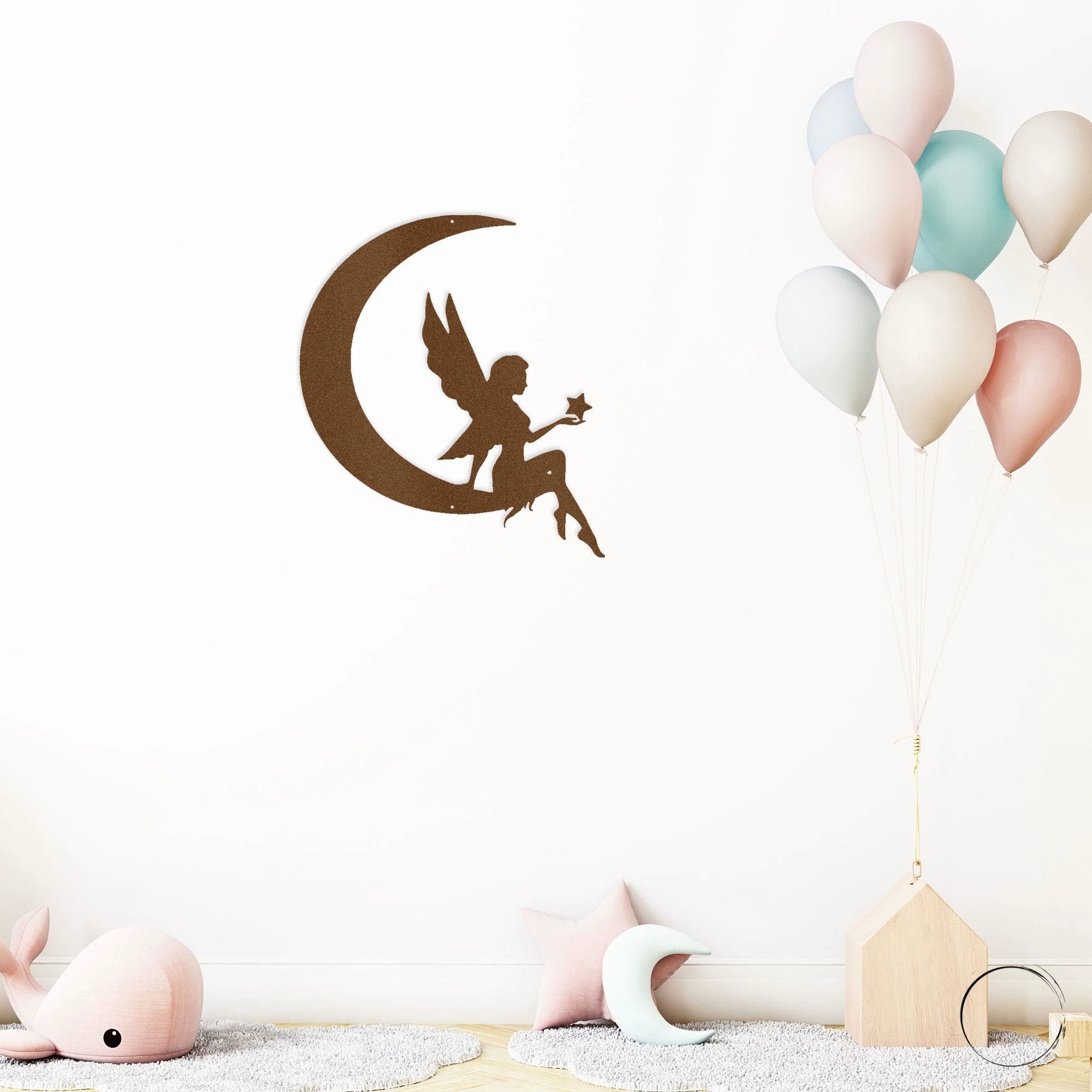 Fairy Moon Metal Art Wall Sign