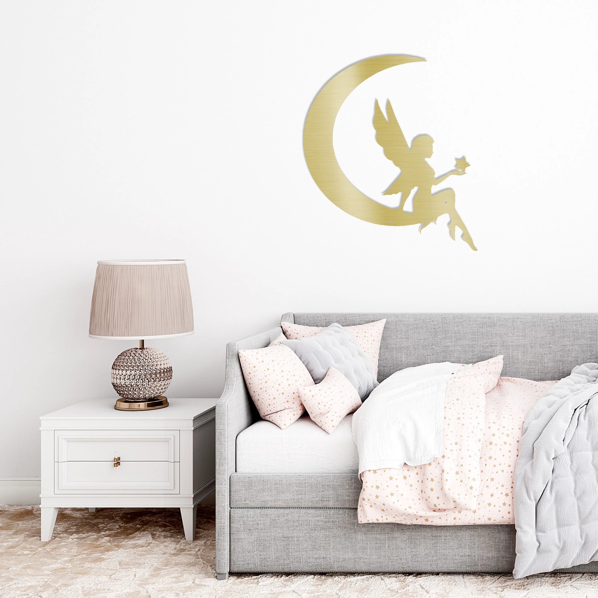 Fairy Moon Metal Art Wall Sign