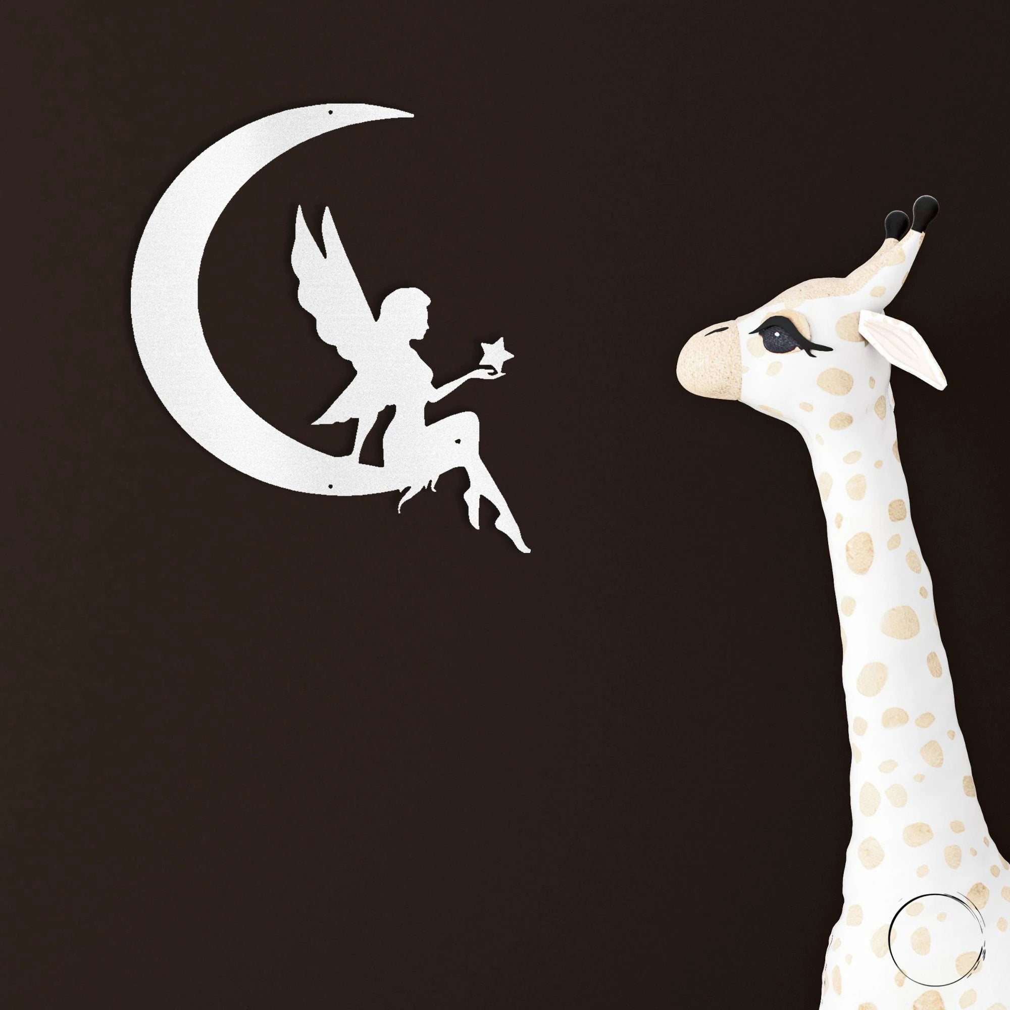 Fairy Moon Metal Art Wall Sign