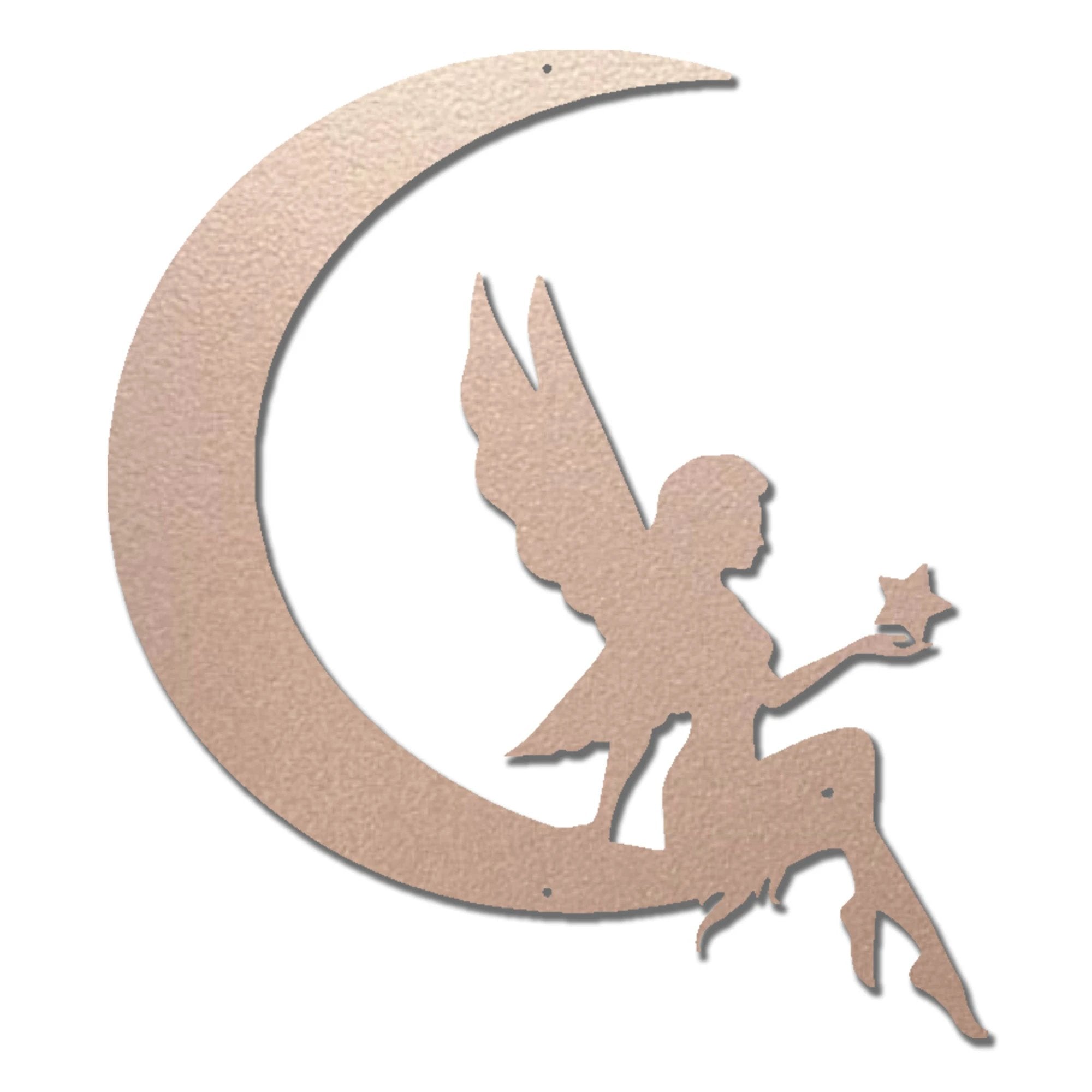 Fairy Moon Metal Art Wall Sign