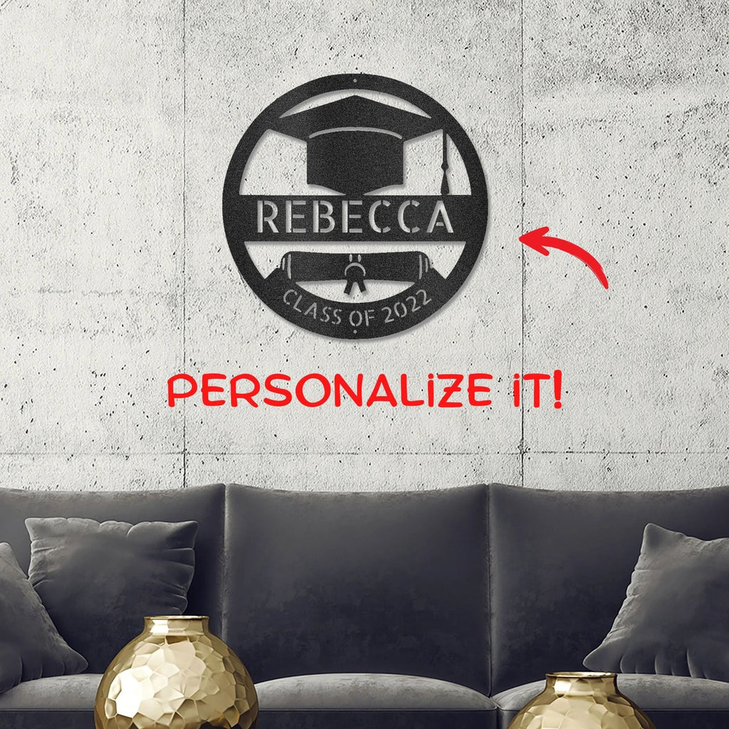 Personalized Graduation Metal Sign – Class of 2026 Decor – Custom Graduate Name Sign – Graduation Gift