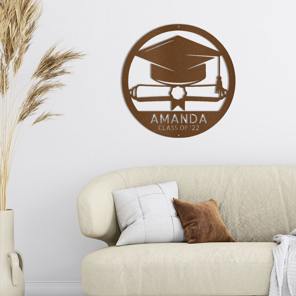 Personalized Graduation Metal Wall Art – Custom Name & Class Year Sign