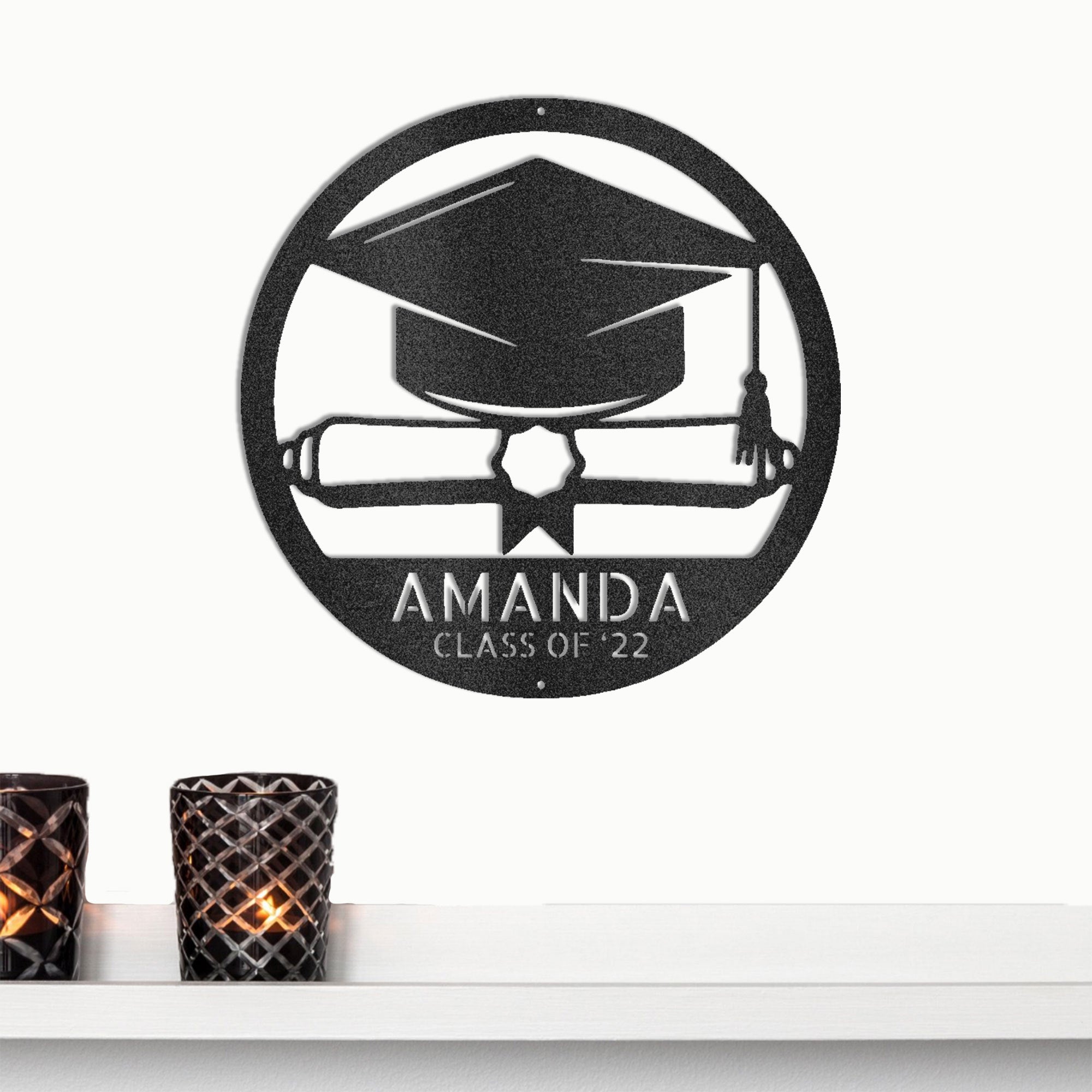 Personalized Graduation Metal Wall Art – Custom Name & Class Year Sign
