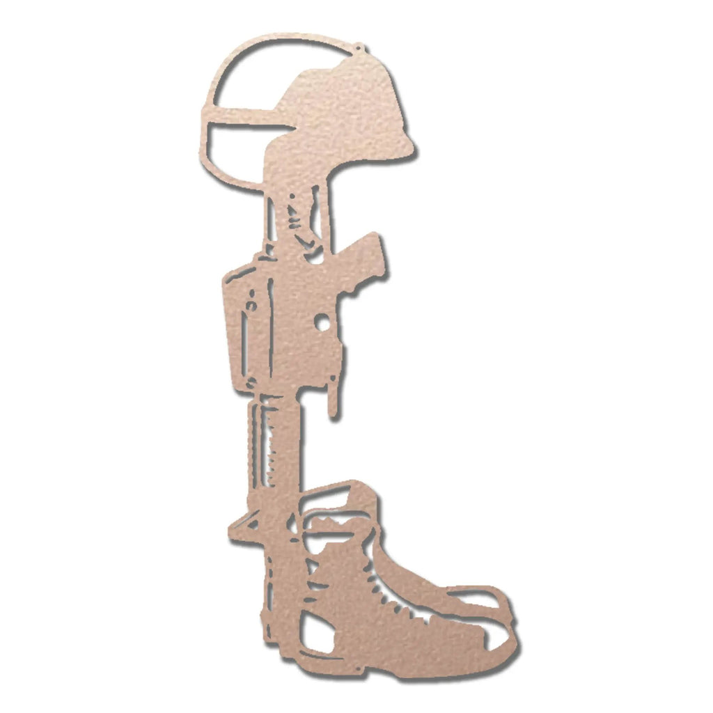 Fallen Soldier Memorial Metal Art Wall Sign