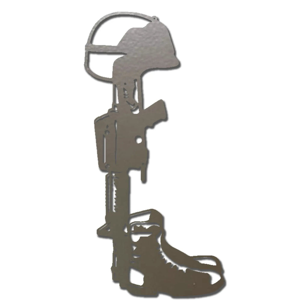 Fallen Soldier Memorial Metal Art Wall Sign