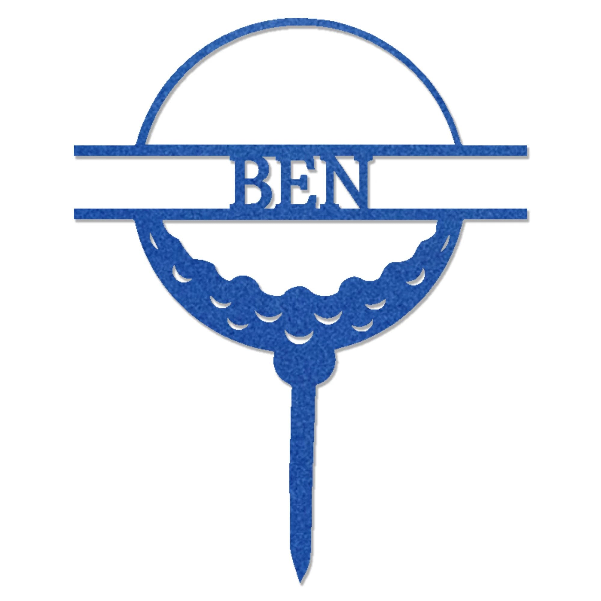 Golf Ball Tee Personalized Name Address Outdoor Steel Stake Sign Metal Art Yard Sign
