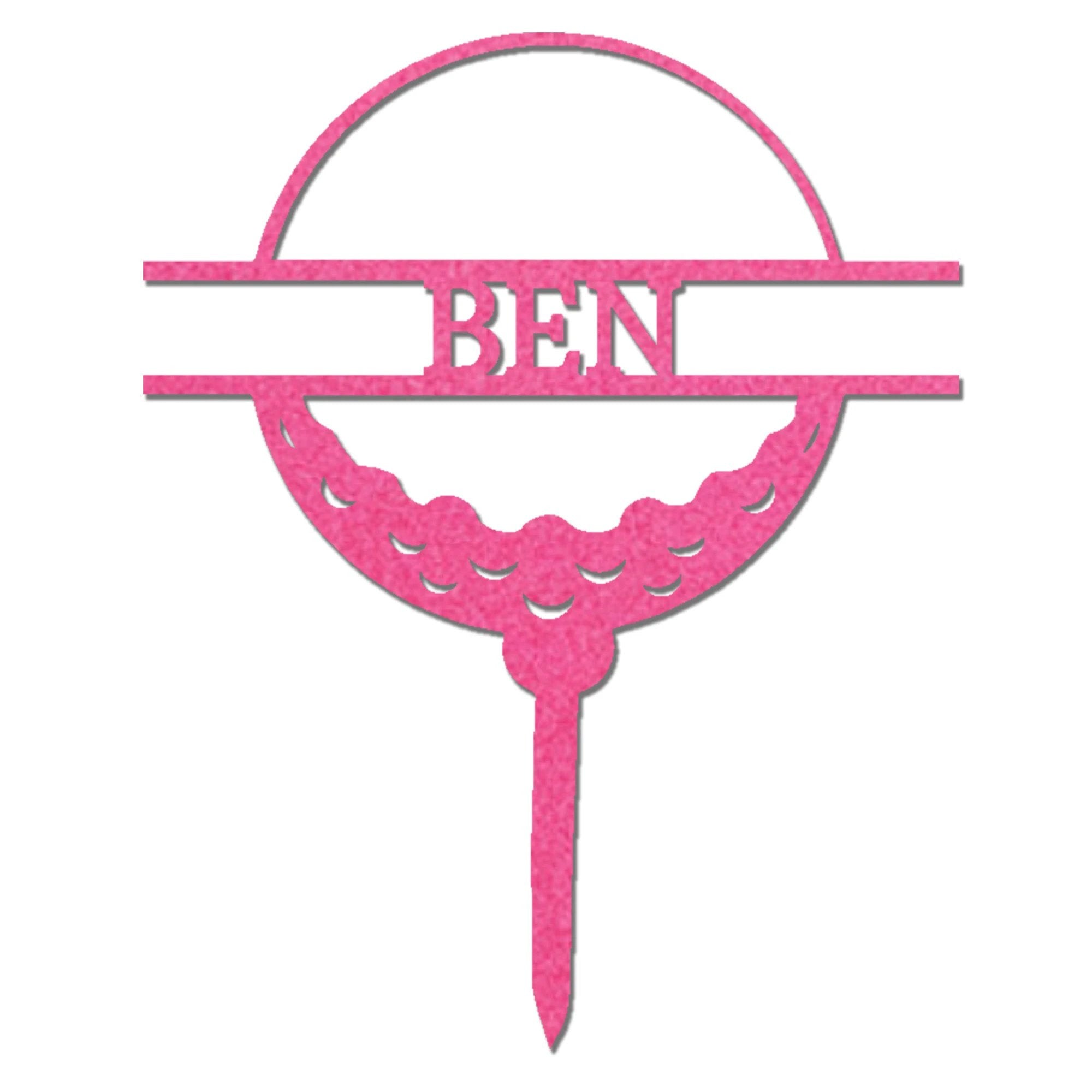 Golf Ball Tee Personalized Name Address Outdoor Steel Stake Sign Metal Art Yard Sign