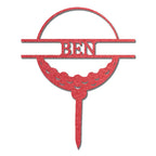 Golf Ball Tee Personalized Name Address Outdoor Steel Stake Sign Metal Art Yard Sign