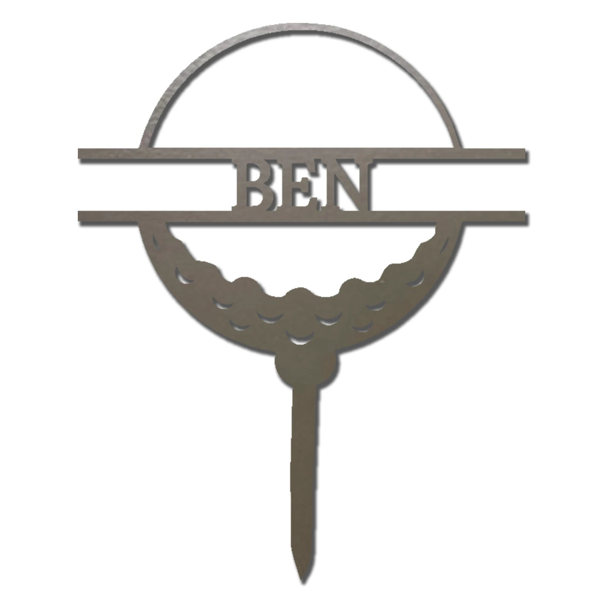Golf Ball Tee Personalized Name Address Outdoor Steel Stake Sign Metal Art Yard Sign