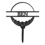 Golf Ball Tee Personalized Name Address Outdoor Steel Stake Sign Metal Art Yard Sign