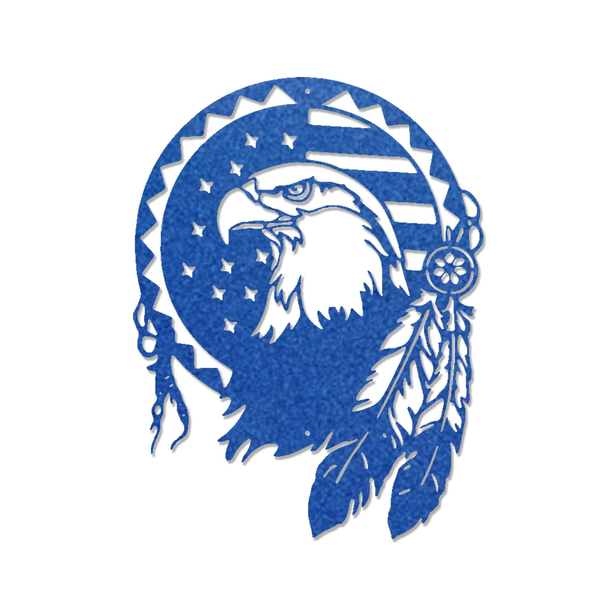 Bald Eagle Patriotic Native American Metal Art Wall Sign