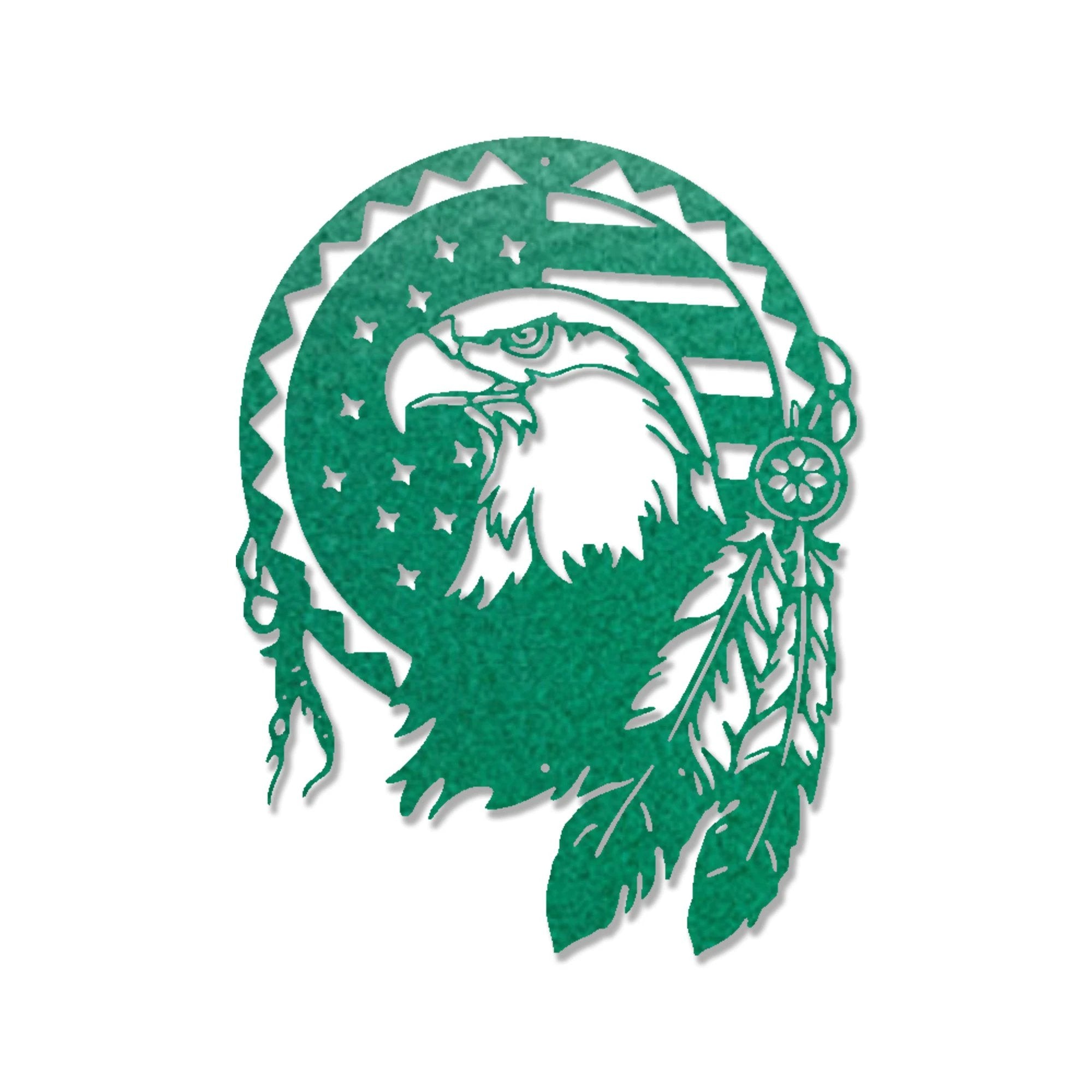 Bald Eagle Patriotic Native American Metal Art Wall Sign