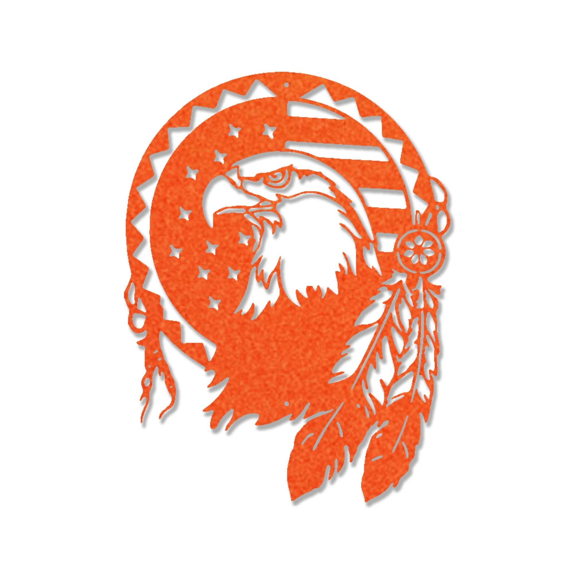 Bald Eagle Patriotic Native American Metal Art Wall Sign