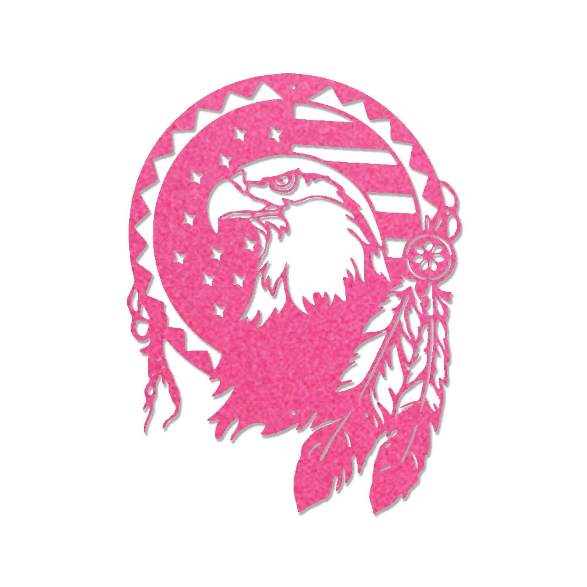 Bald Eagle Patriotic Native American Metal Art Wall Sign
