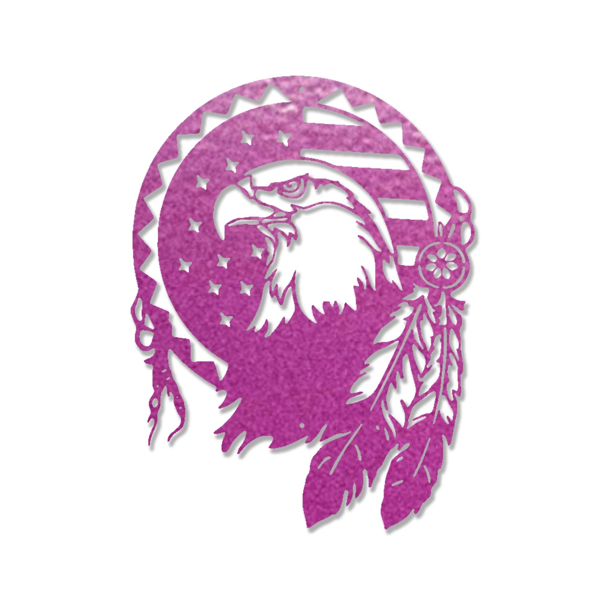 Bald Eagle Patriotic Native American Metal Art Wall Sign