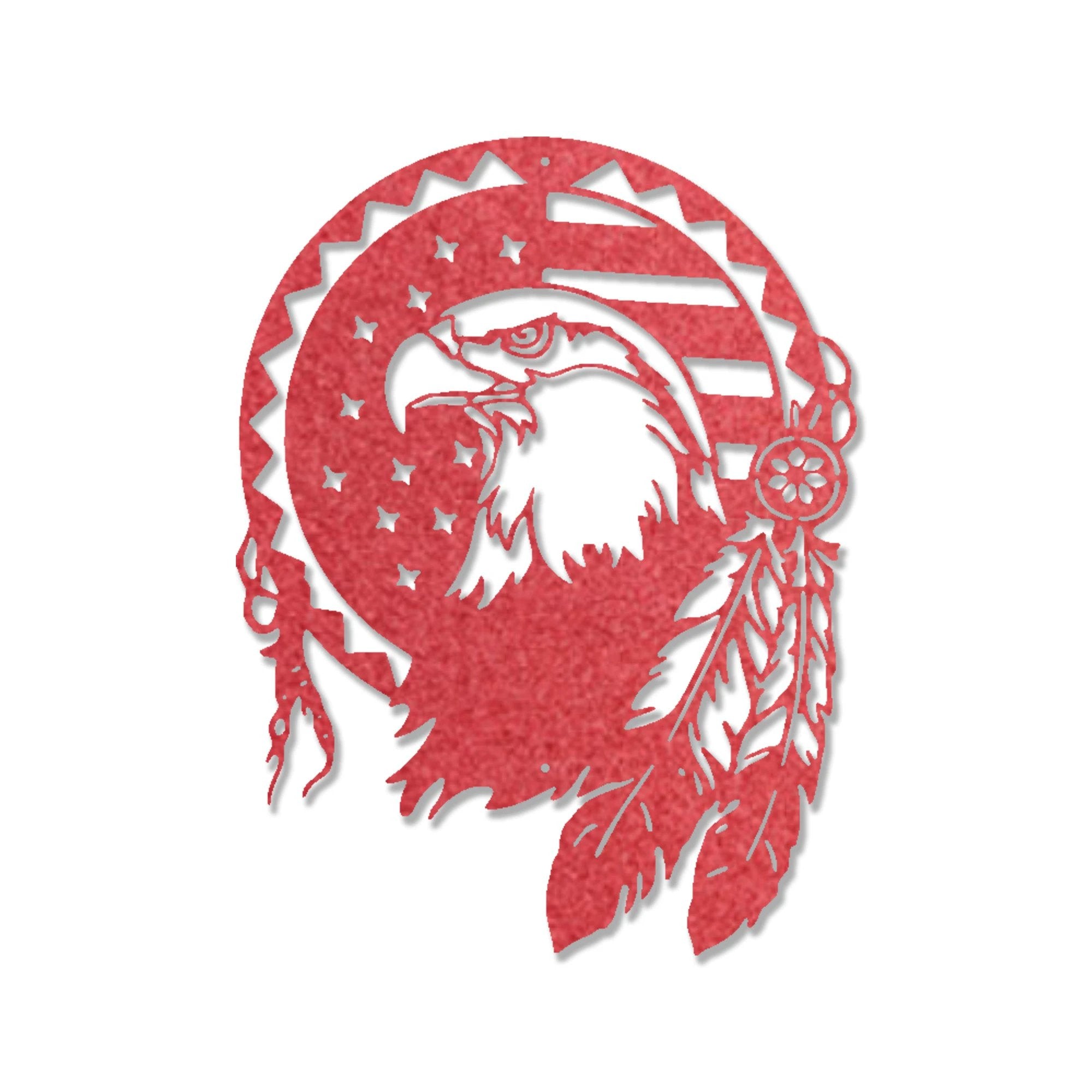 Bald Eagle Patriotic Native American Metal Art Wall Sign
