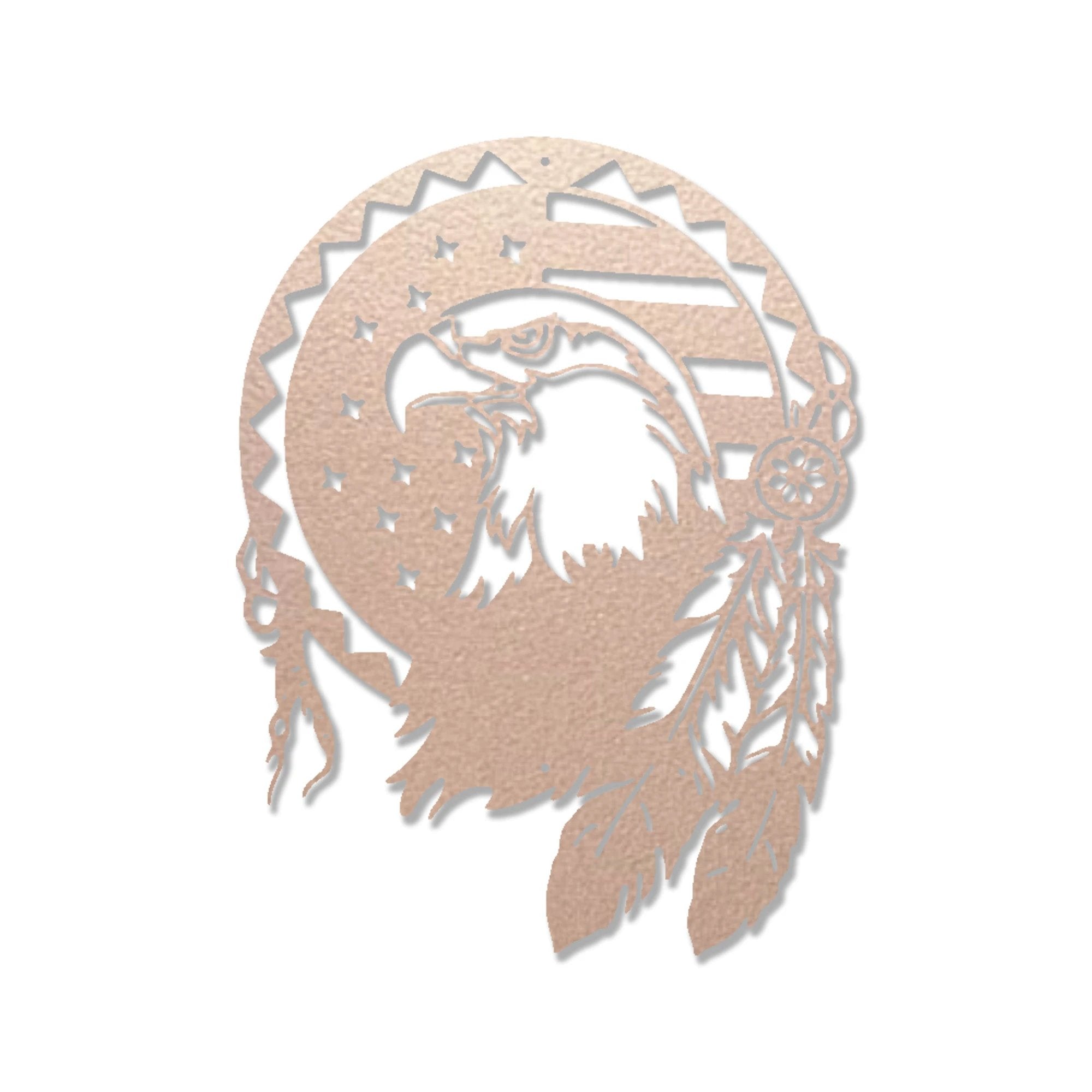 Bald Eagle Patriotic Native American Metal Art Wall Sign