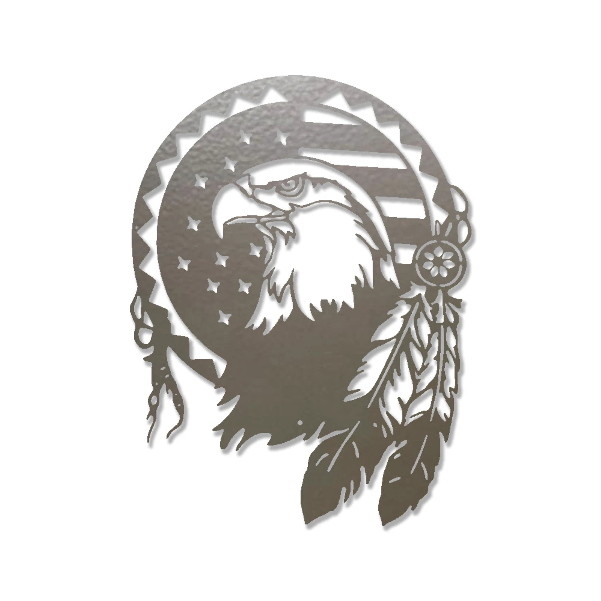 Bald Eagle Patriotic Native American Metal Art Wall Sign