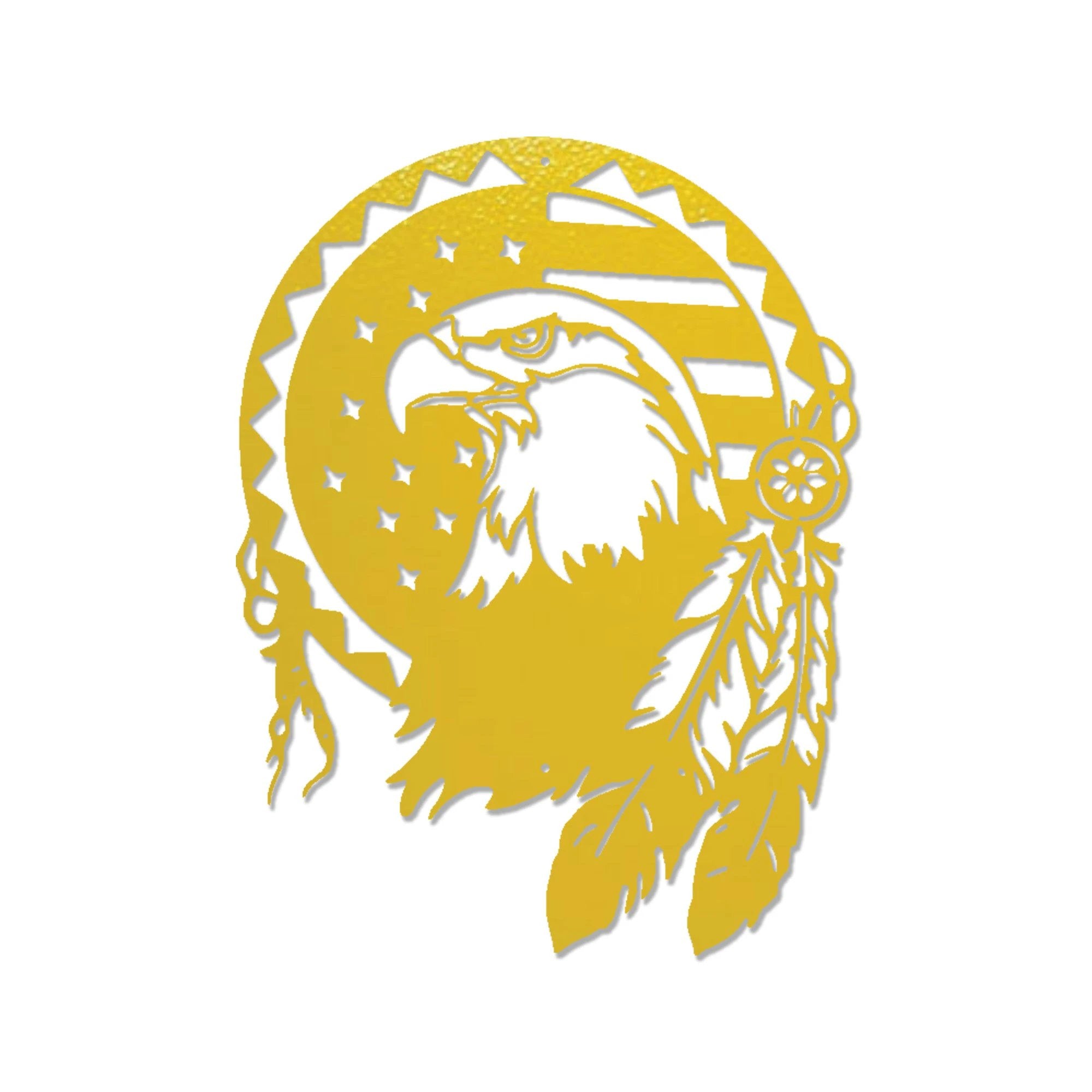 Bald Eagle Patriotic Native American Metal Art Wall Sign