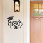 Congrats Grad Metal Wall Art Sign – Graduation Cap Diploma Steel Decor – Graduation Party Decor – Senior Gift Idea – Outdoor Metal Sign