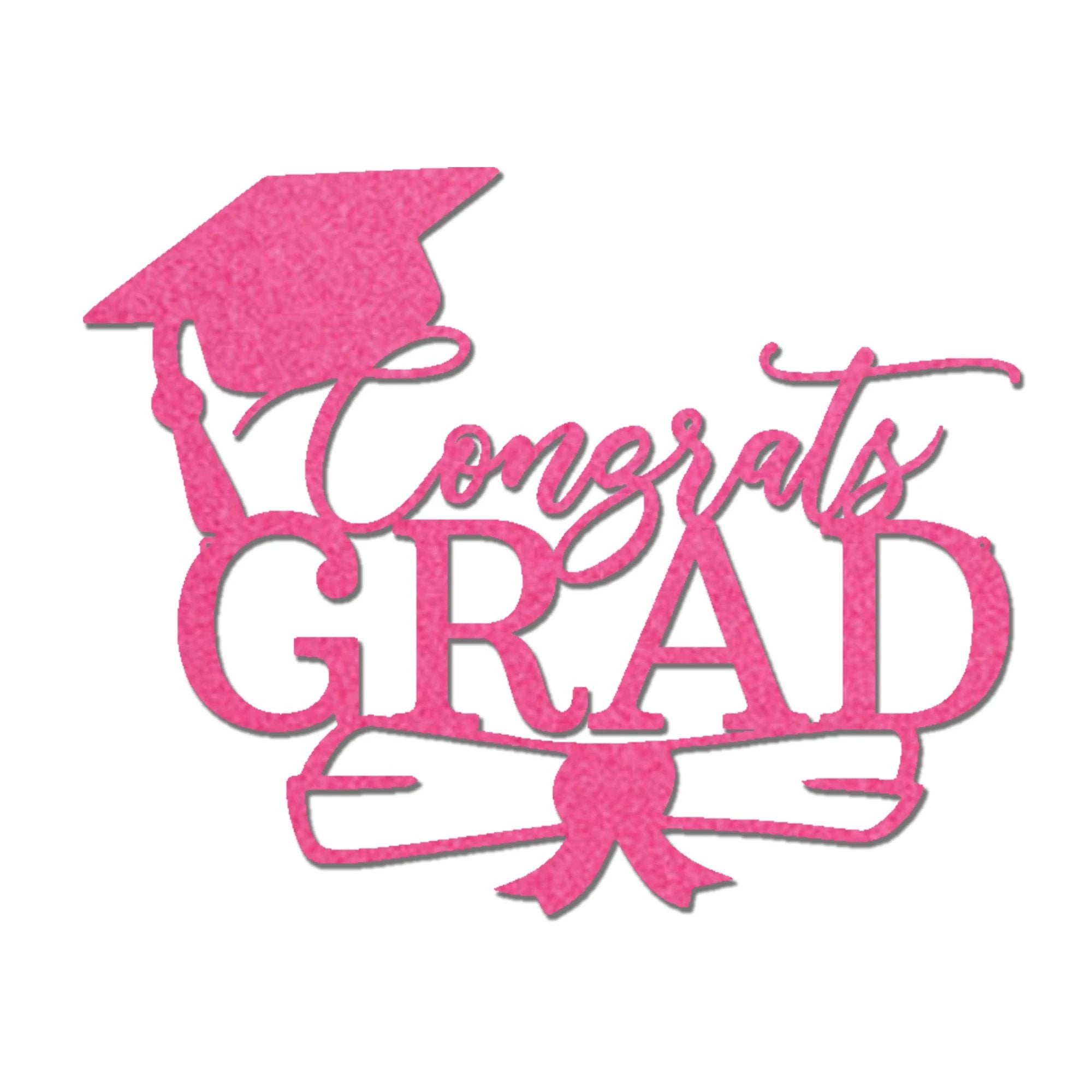 Congrats Grad Metal Wall Art Sign – Graduation Cap Diploma Steel Decor – Graduation Party Decor – Senior Gift Idea – Outdoor Metal Sign