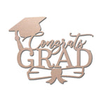 Congrats Grad Metal Wall Art Sign – Graduation Cap Diploma Steel Decor – Graduation Party Decor – Senior Gift Idea – Outdoor Metal Sign