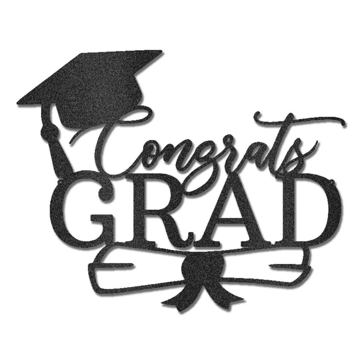 Congrats Grad Metal Wall Art Sign – Graduation Cap Diploma Steel Decor – Graduation Party Decor – Senior Gift Idea – Outdoor Metal Sign