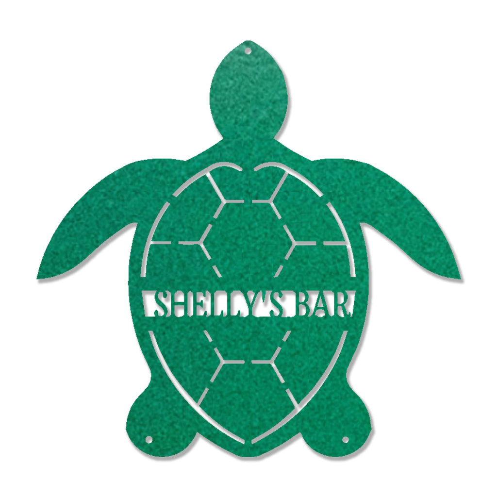 Personalized Sea Turtle Metal Wall Art – Custom Beach Name Sign – Coastal Decor – Ocean Wall Art