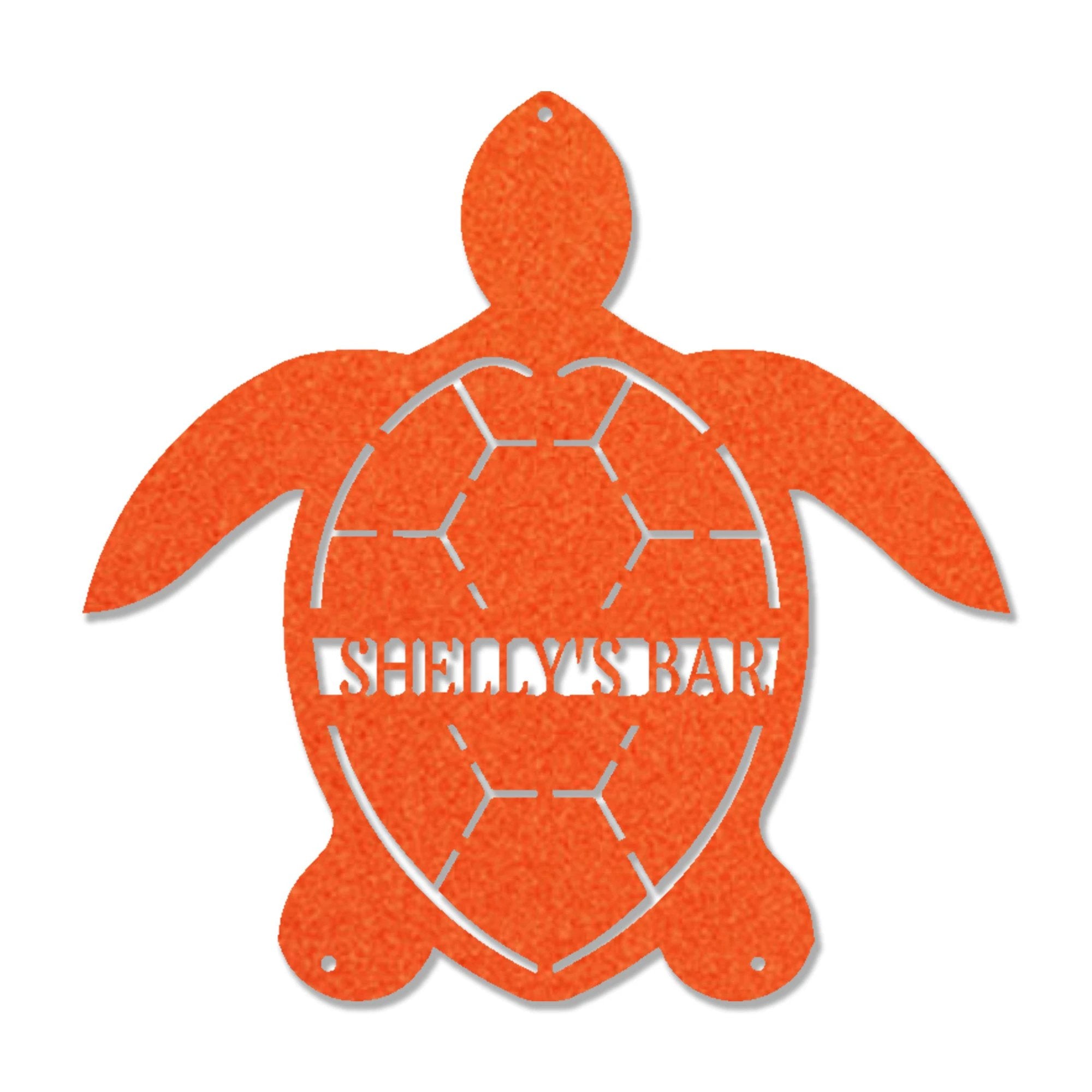 Sea Turtle Custom Name Metal Art Wall Sign