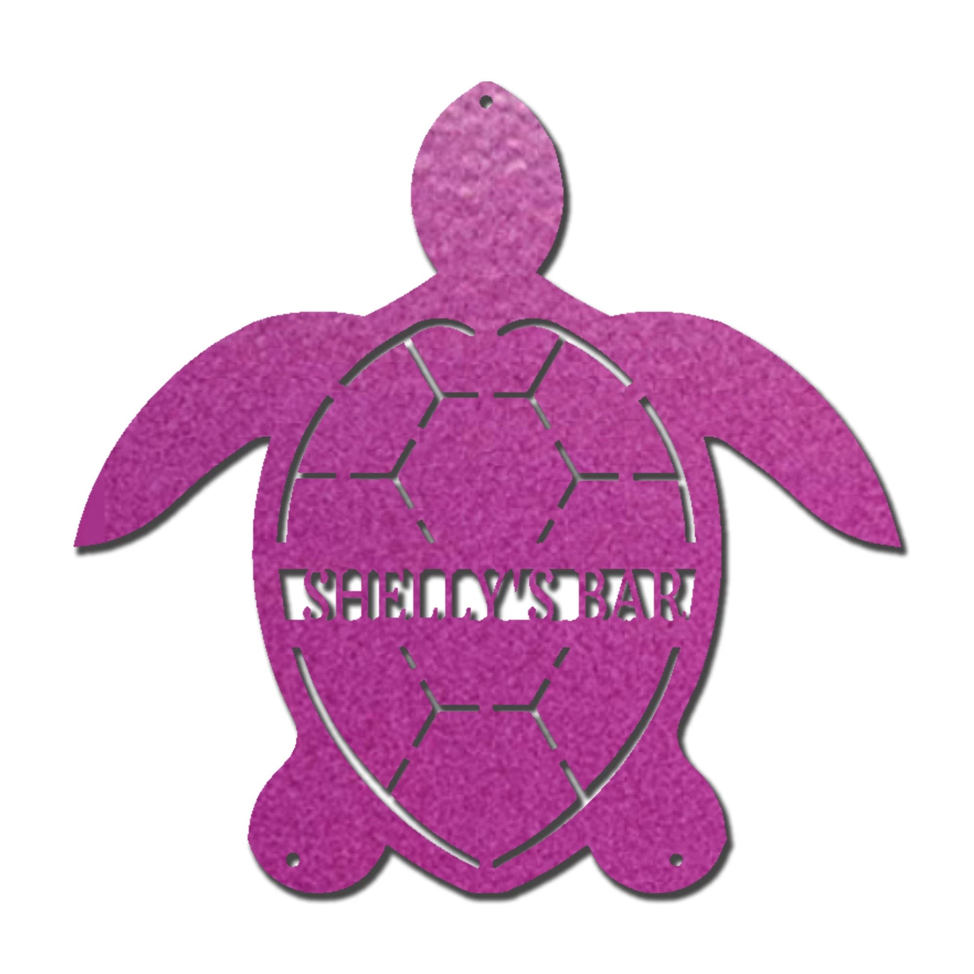 Sea Turtle Custom Name Metal Art Wall Sign