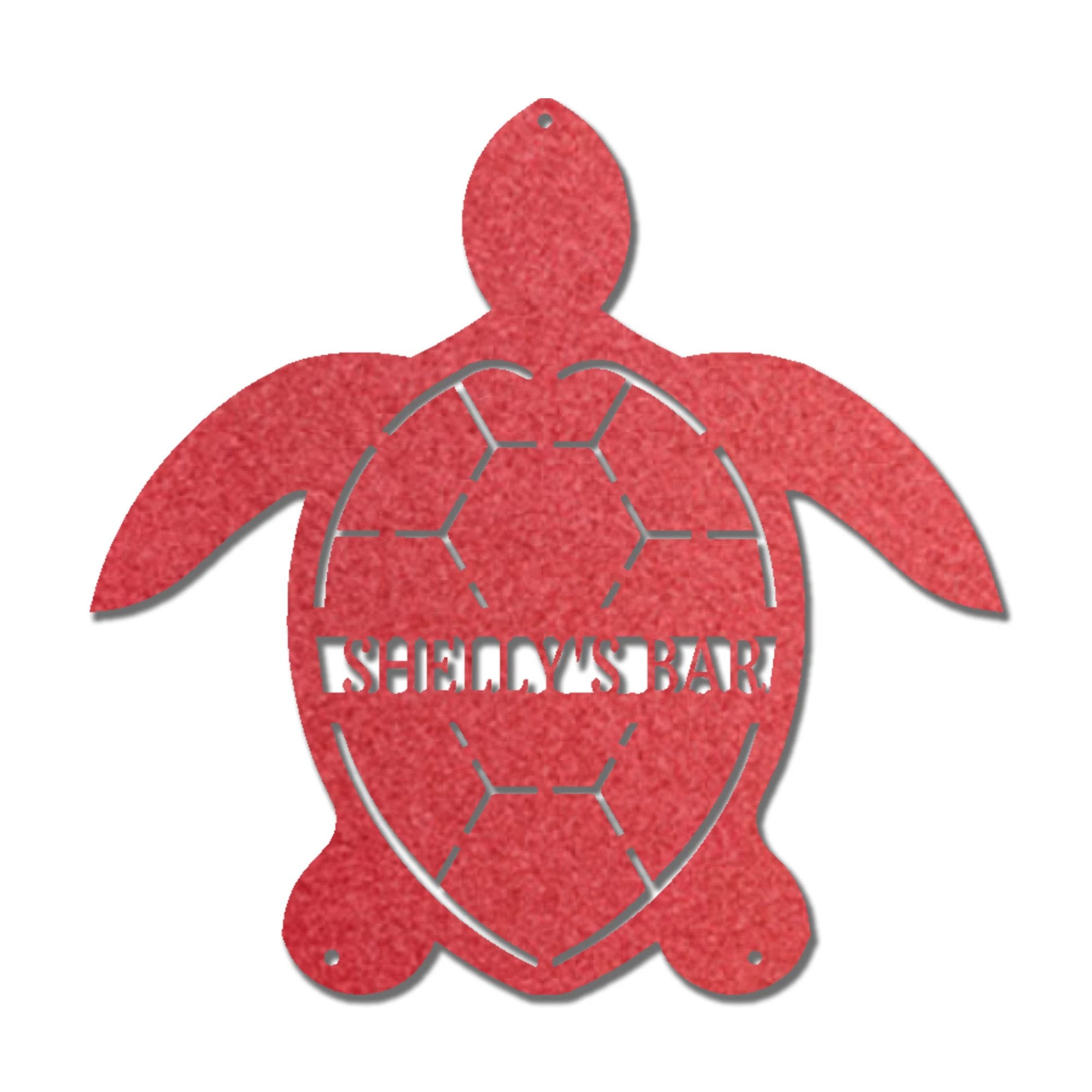 Sea Turtle Custom Name Metal Art Wall Sign