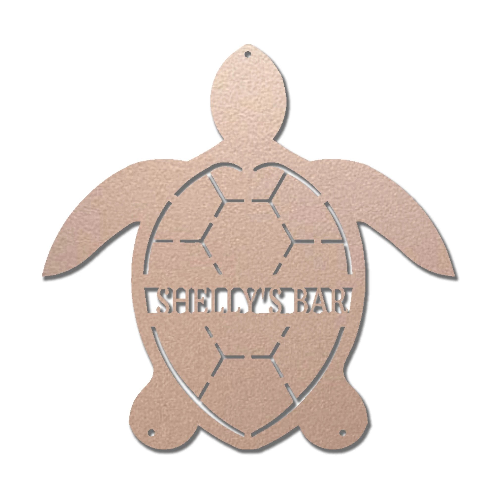 Sea Turtle Custom Name Metal Art Wall Sign