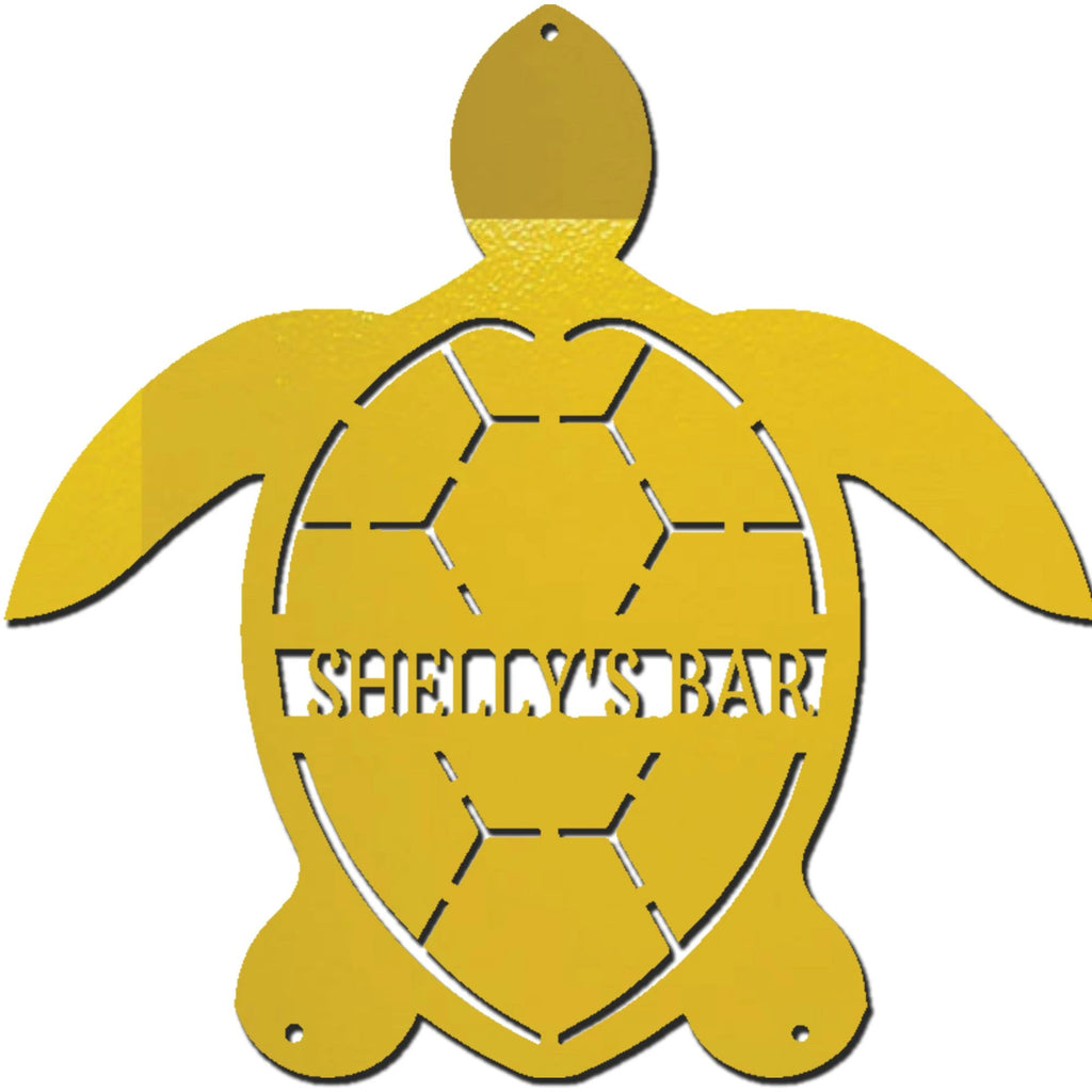 Personalized Sea Turtle Metal Wall Art – Custom Beach Name Sign – Coastal Decor – Ocean Wall Art