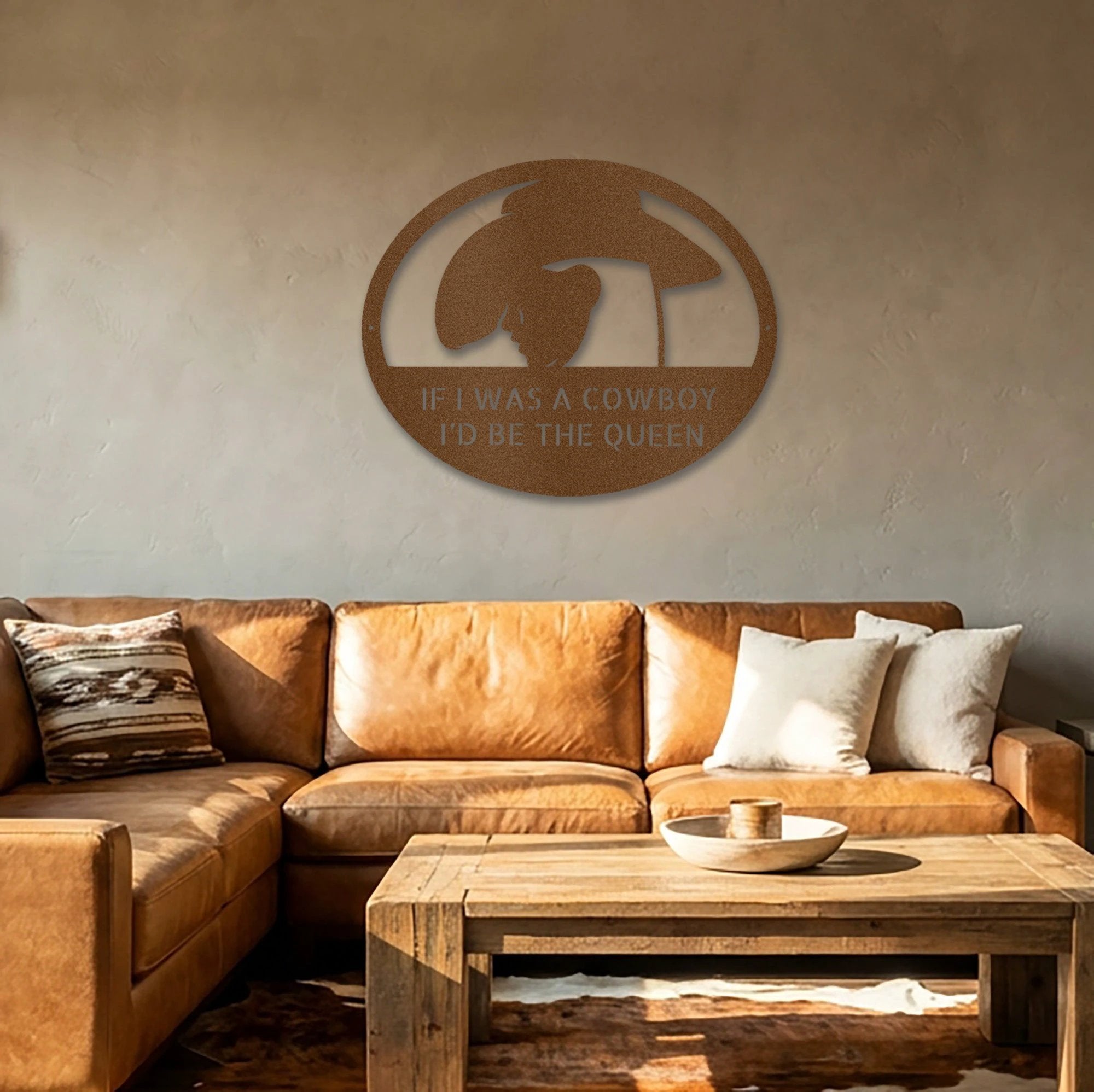 Custom Cowgirl Metal Art Wall Sign
