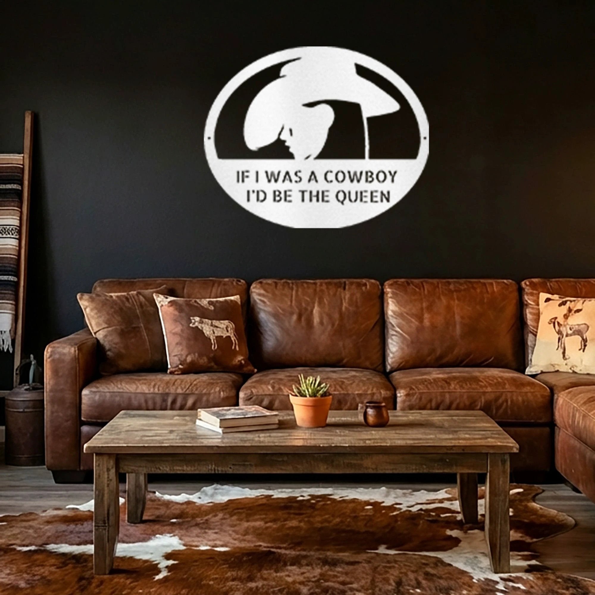 Custom Cowgirl Metal Art Wall Sign