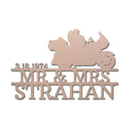 Personalized Mr and Mrs Motorcycle Metal Wall Art Sign – Custom 3 Line Biker Couple Sign – Wedding Gift – Anniversary Decor – Steel Wall Art