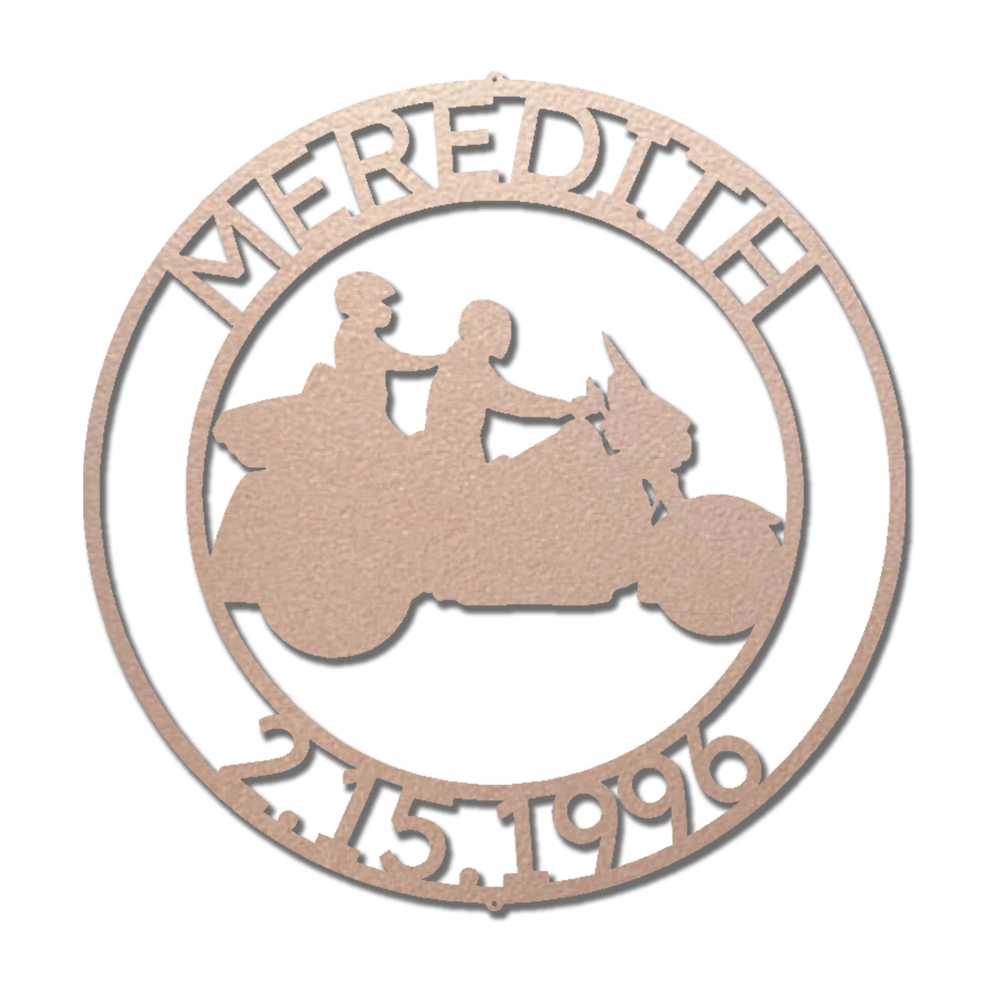 Motorcycle Couple Personalized Metal Art Wall Sign