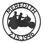 Motorcycle Couple Personalized Metal Art Wall Sign